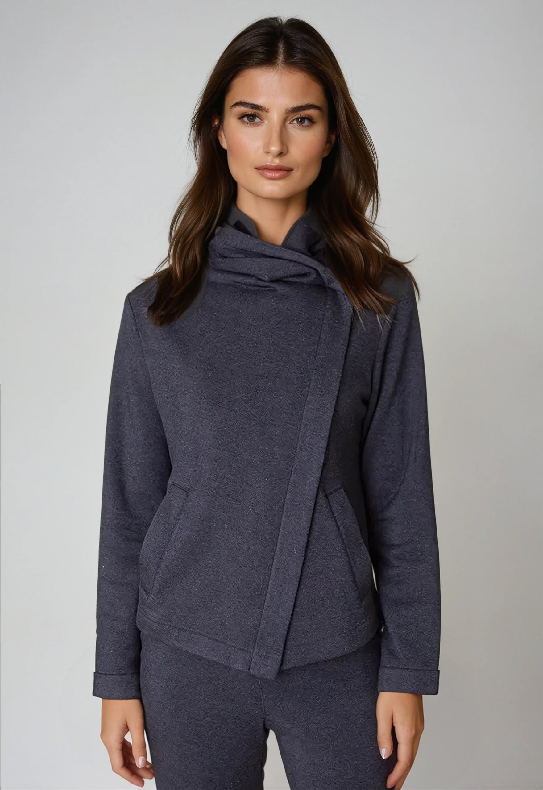 Dakota Hoodie Sweatshirt Jacket - Charcoal